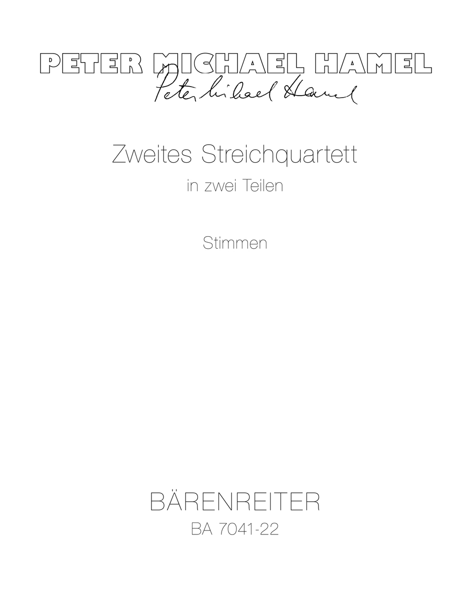 Vorderes Coverbild Zweites Streichquartett in zwei Teilen (1985/1986)