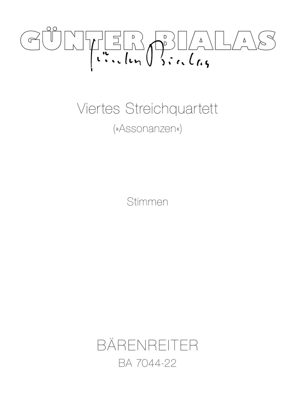Vorderes Coverbild Viertes Streichquartett "Assonanzen" (1986)