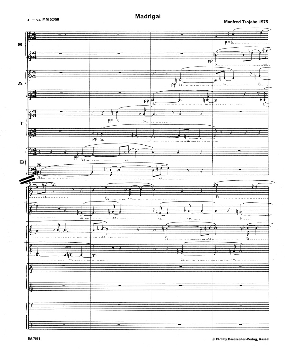 Anderes Coverbild Madrigal für achtstimmigen Chor (1975)
