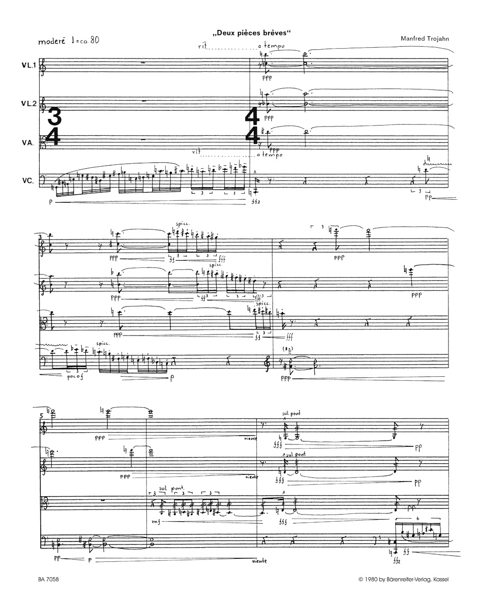Anderes Coverbild Deux pièces brèves für Streichquartett (1973)