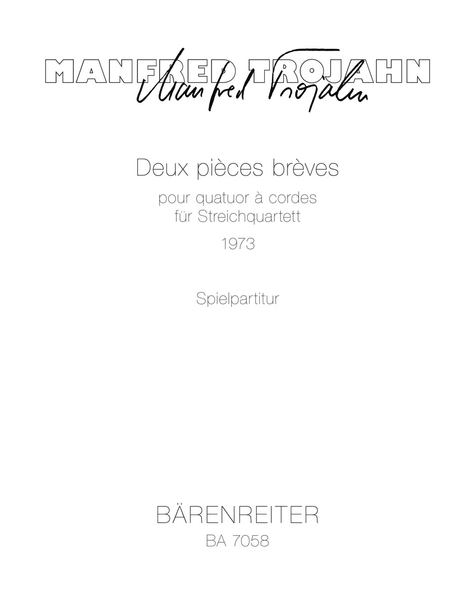 Vorderes Coverbild Deux pièces brèves für Streichquartett (1973)