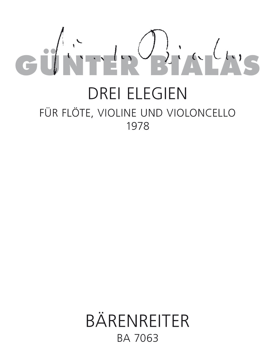 Vorderes Coverbild Drei Elegien (1978)
