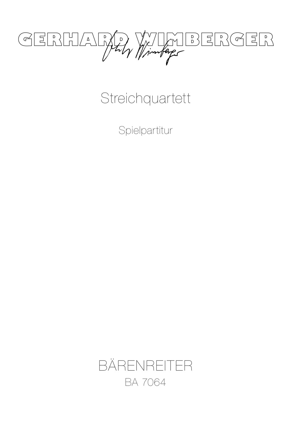 Vorderes Coverbild Streichquartett (1978)