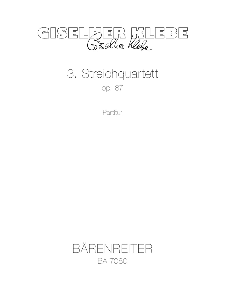 Vorderes Coverbild Streichquartett Nr. 3 op. 87 (1981)