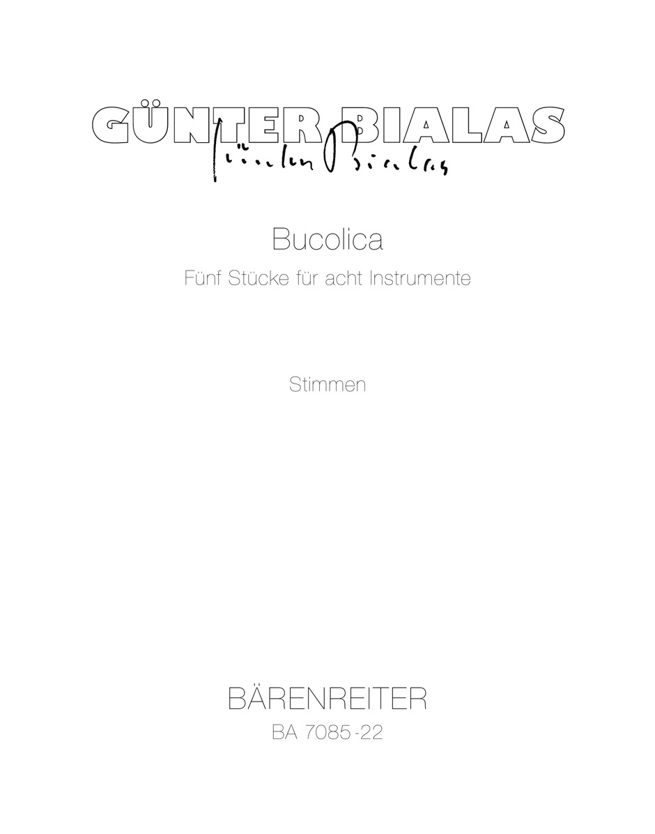 Vorderes Coverbild Bucolica (1982)
