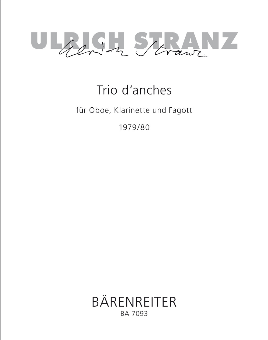 Vorderes Coverbild Trio d'anches für Oboe, Klarinette und Fagott (1979/1980)