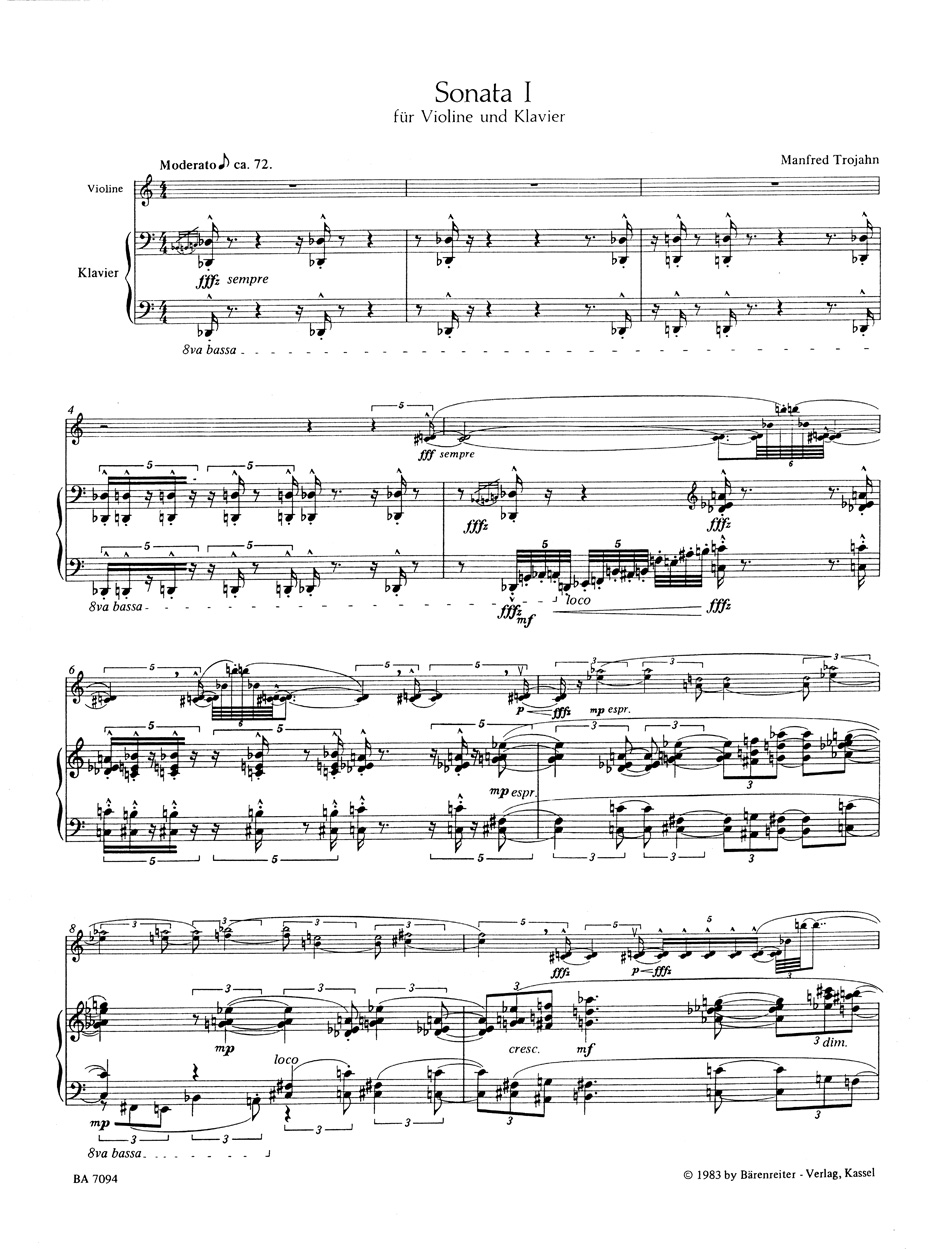 Anderes Coverbild Sonata I für Violine und Klavier (1983)