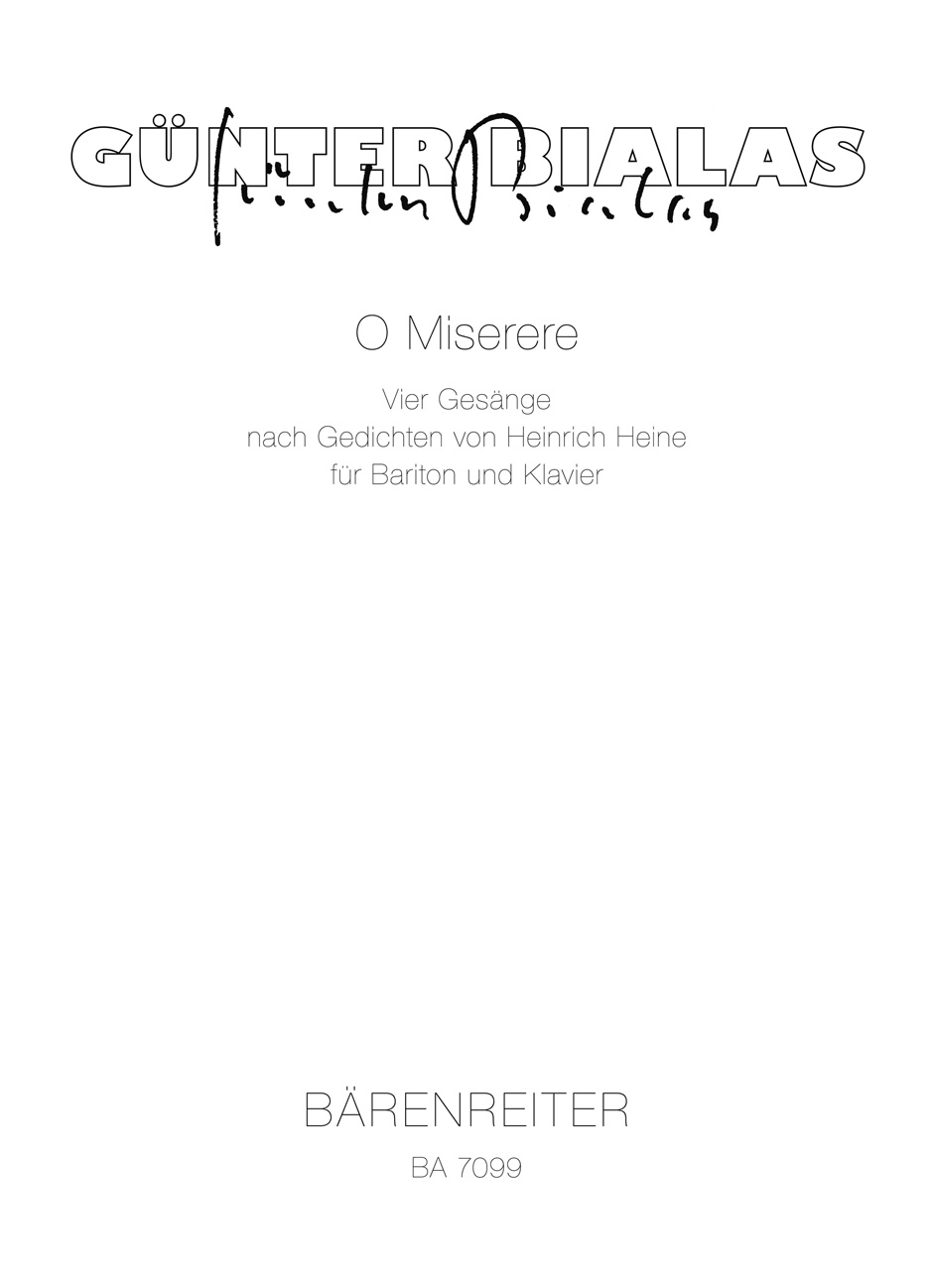 Vorderes Coverbild O Miserere (1983)