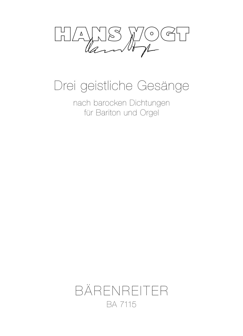 Vorderes Coverbild Drei geistliche Gesänge (1981/1983)