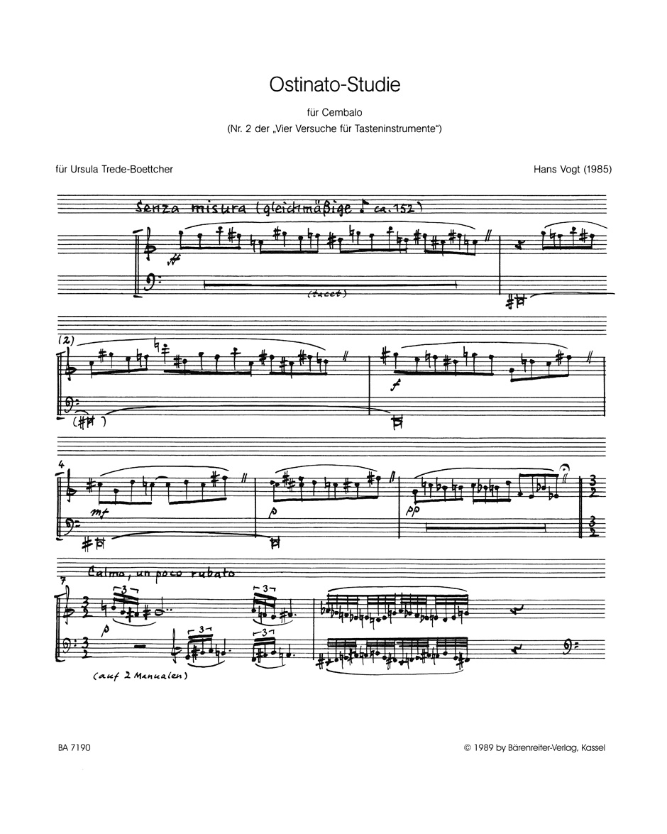 Anderes Coverbild Ostinato Studie für Cembalo (1985)