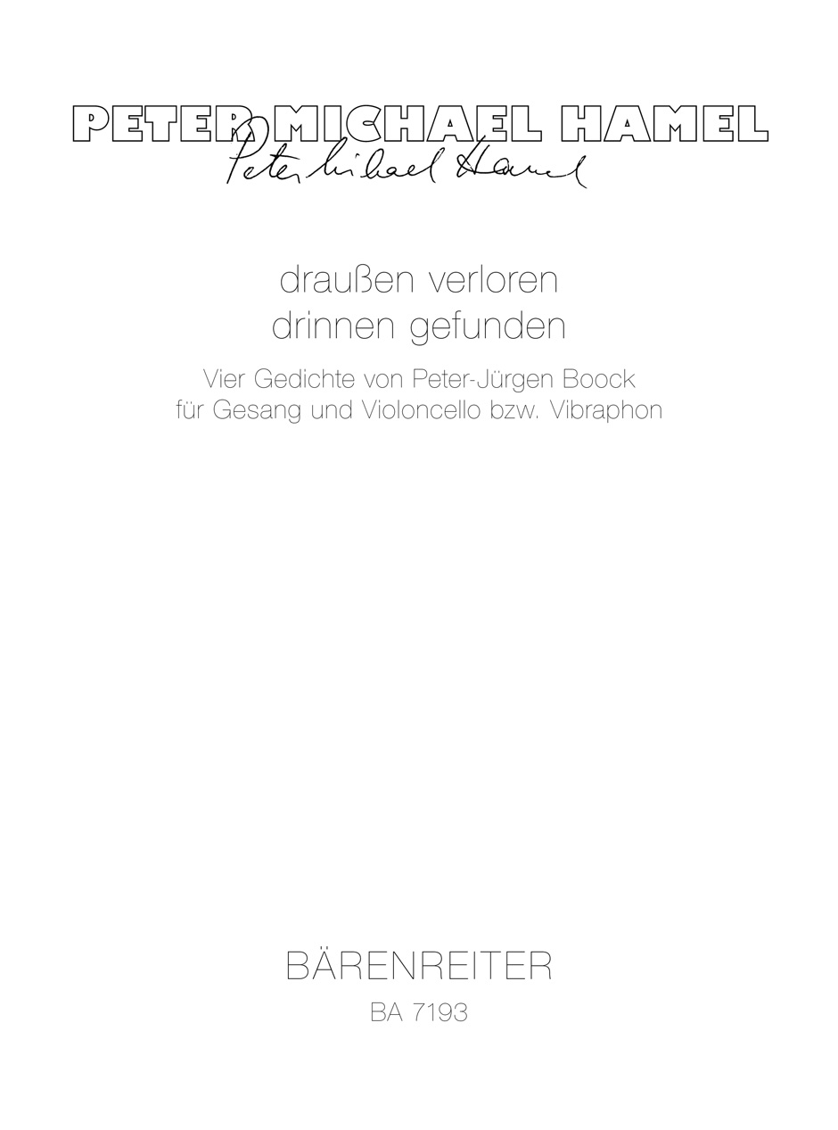 Vorderes Coverbild draußen verloren - drinnen gefunden (1986/1988)