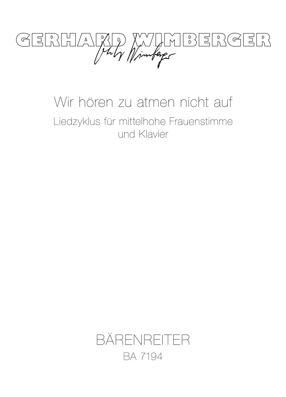 Vorderes Coverbild Wir hören zu atmen nicht auf (1988)