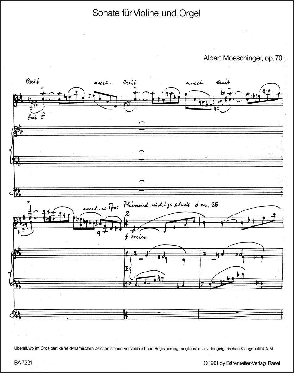 Anderes Coverbild Sonate für Violine und Orgel op. 70 (1945)