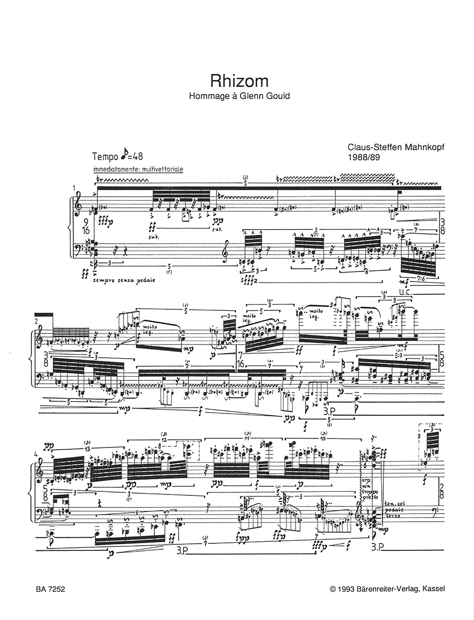 Anderes Coverbild Rhizom für Klavier (1988/1989)