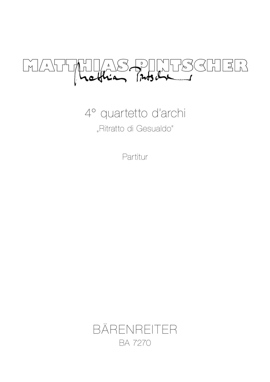 Vorderes Coverbild 4. quartetto d'archi - Ritratto di Gesualdo (1992)