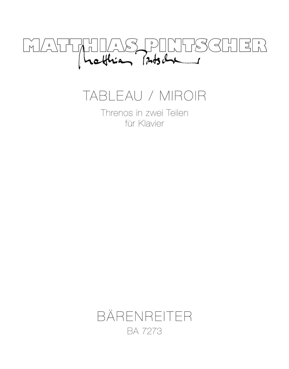 Vorderes Coverbild Tableau / Miroir (1992)