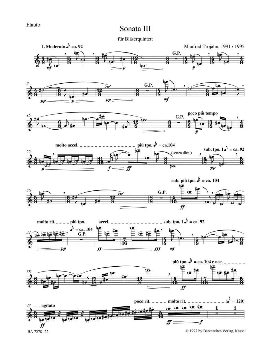 Anderes Coverbild Sonata III für Bläserquintett (1991, 1995)