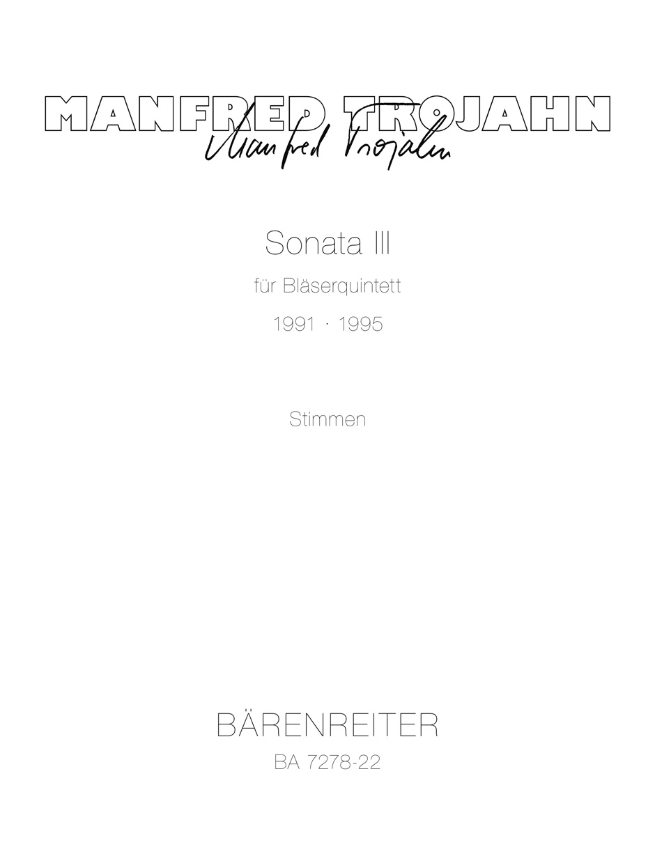 Vorderes Coverbild Sonata III für Bläserquintett (1991, 1995)