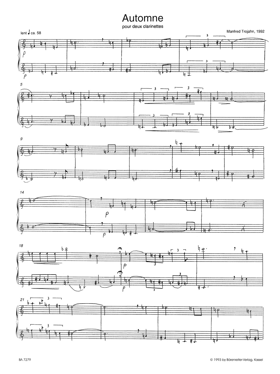 Anderes Coverbild Automne et Aubade pour deux clarinettes (1992)