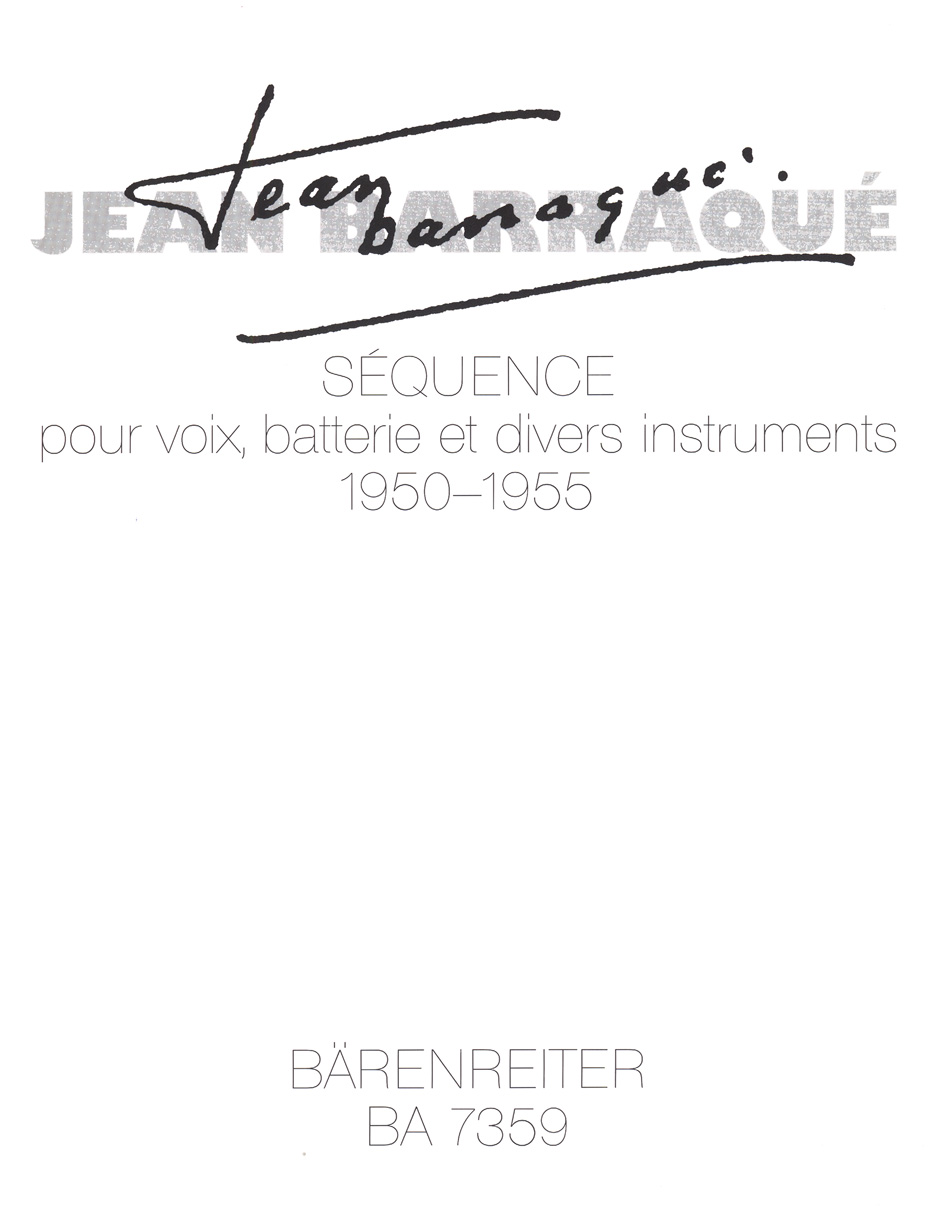 Anderes Coverbild Sequence für Solostimme und Instrumentalensemble (1950–1955)