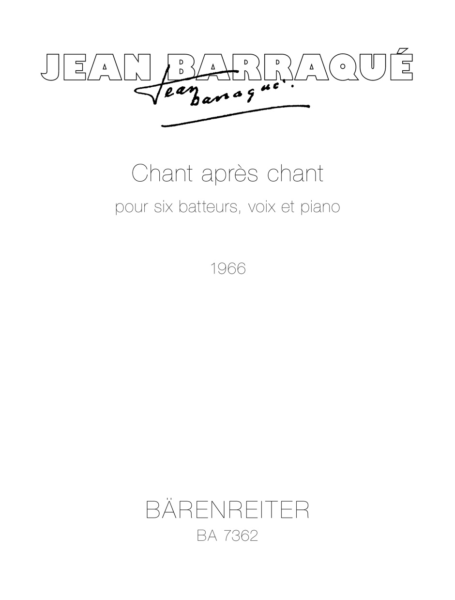 Vorderes Coverbild Chant après chant pour six batteurs, voix et piano (1966)