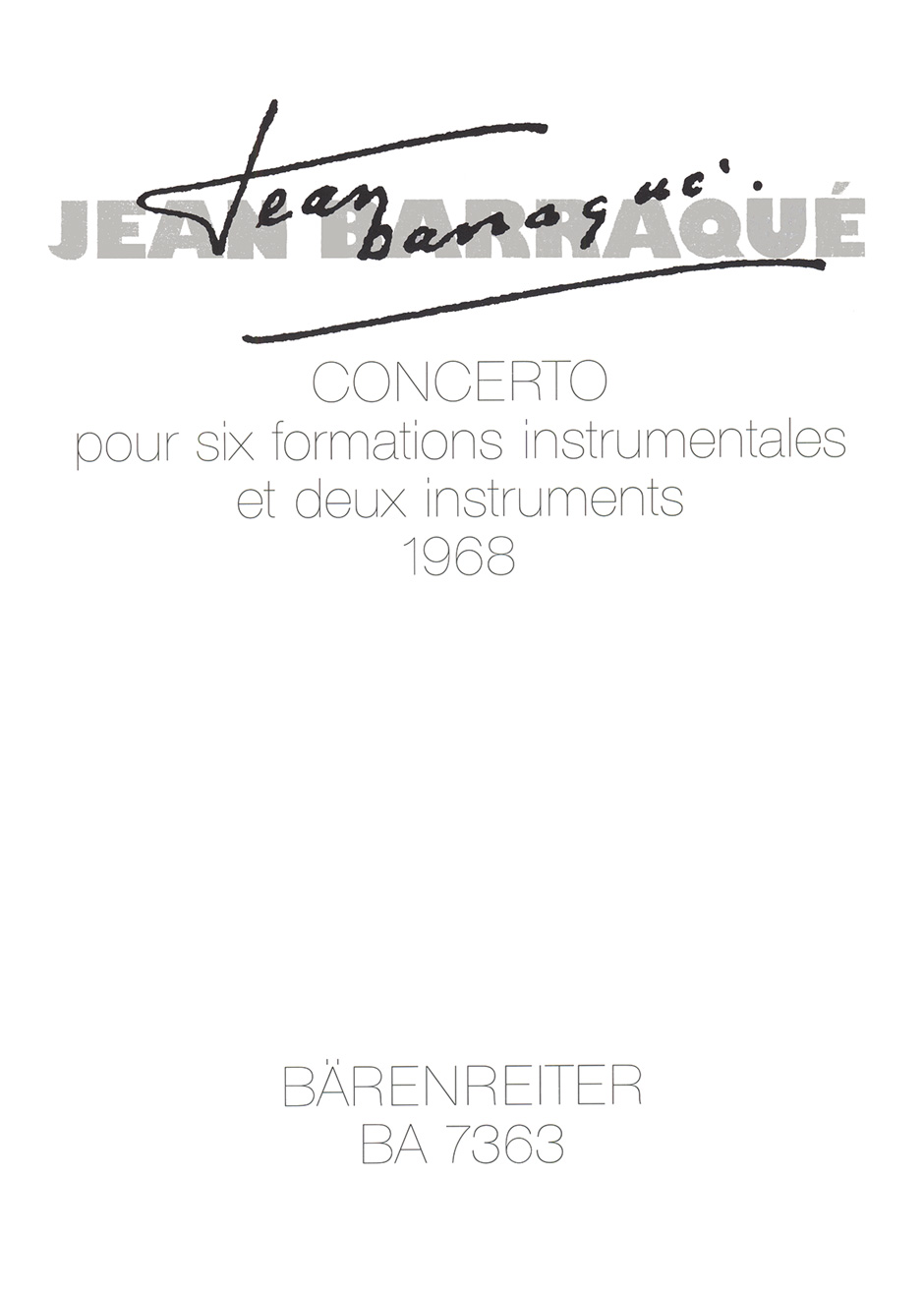 Vorderes Coverbild Concerto pour six formations instrumentales et deux instruments (1968)