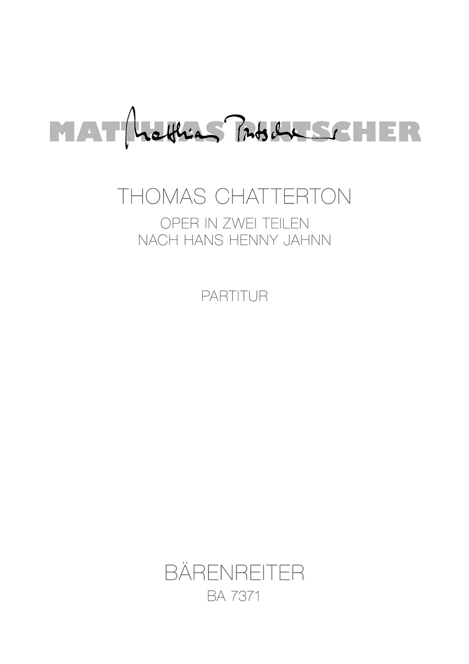 Vorderes Coverbild Thomas Chatterton (1994–1998)