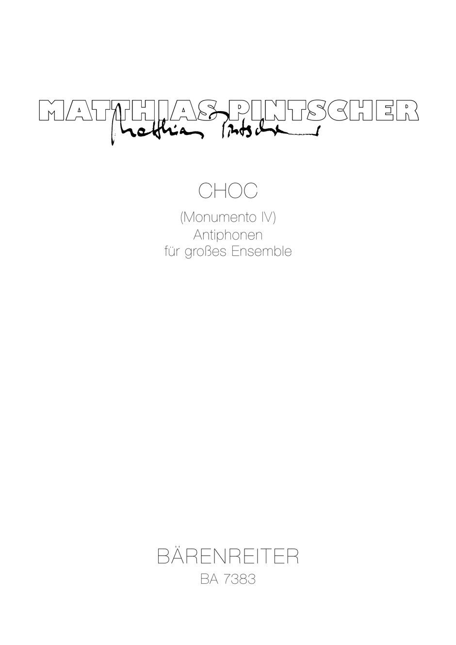 Vorderes Coverbild CHOC (Monumento IV) (1996)