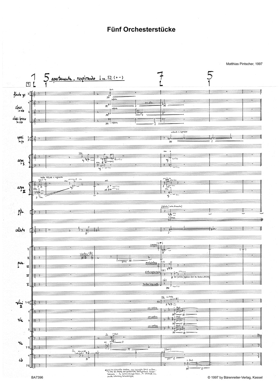 Anderes Coverbild Fünf Orchesterstücke (1997)