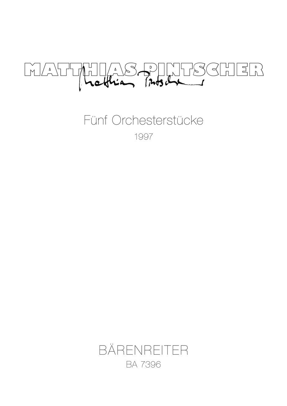 Vorderes Coverbild Fünf Orchesterstücke (1997)