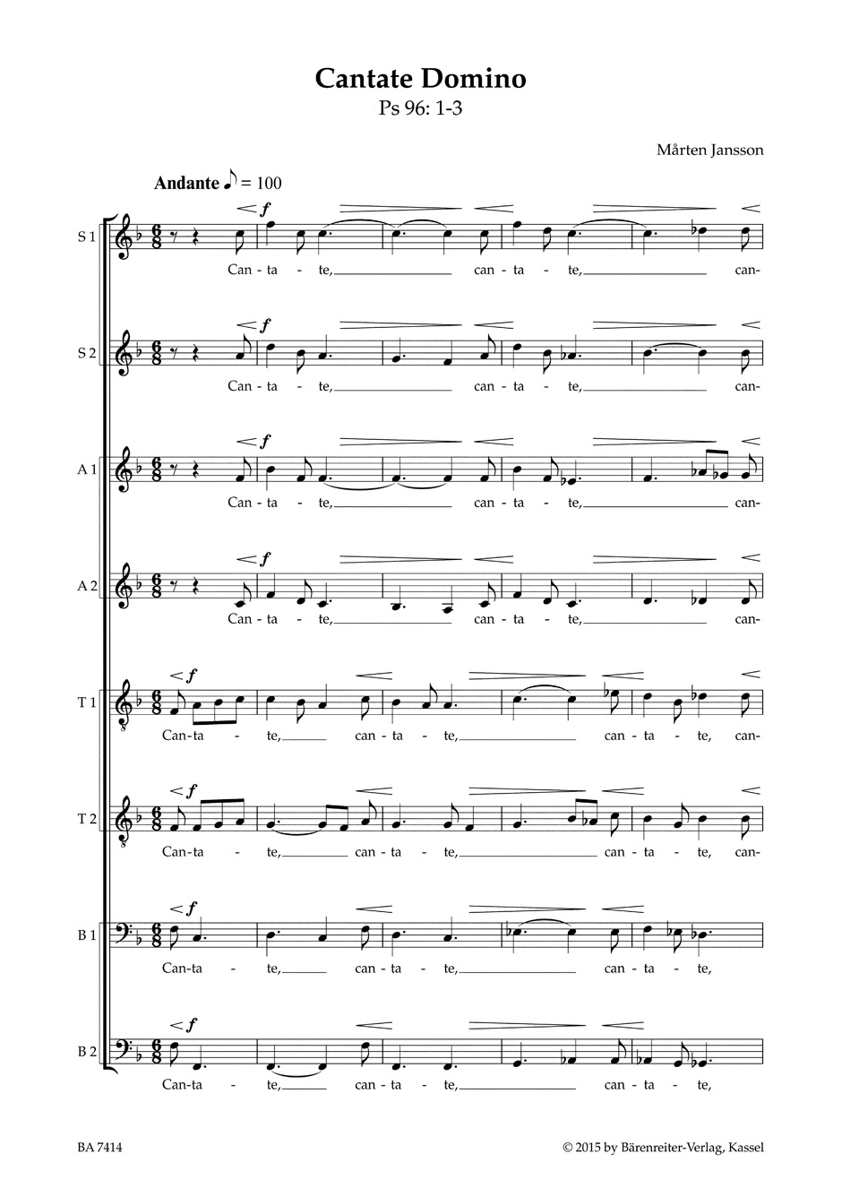 Anderes Coverbild Cantate Domino