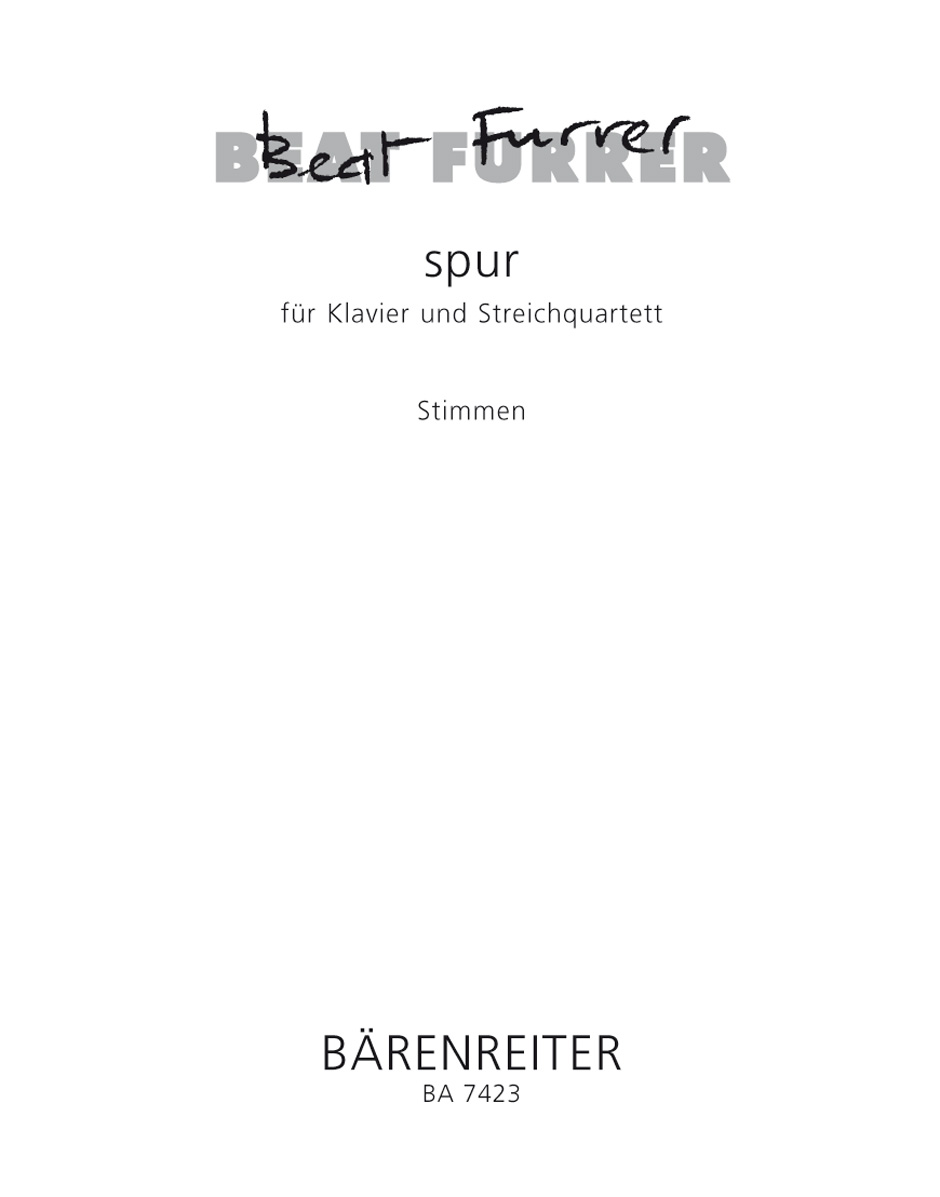 Vorderes Coverbild spur für Klavier und Streichquartett (1998)
