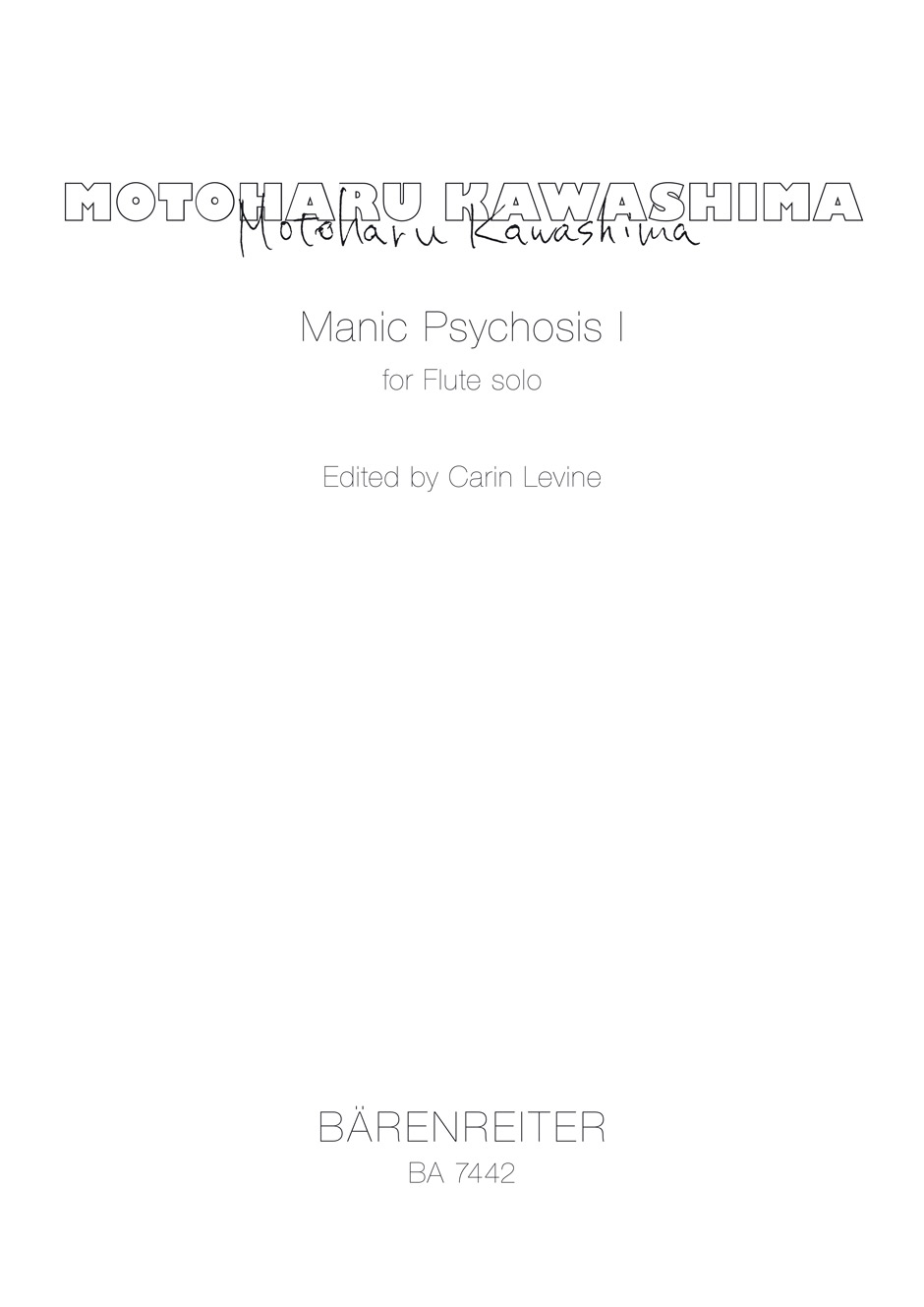 Vorderes Coverbild Manic Psychosis I for Flute solo (1991/1992)