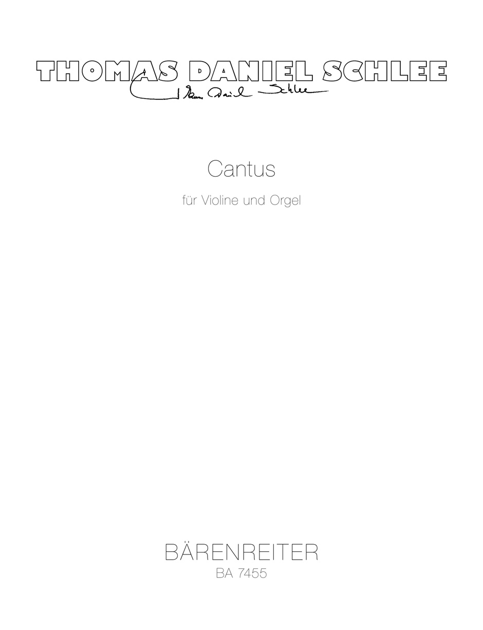 Vorderes Coverbild Cantus für Violine und Orgel (1998)