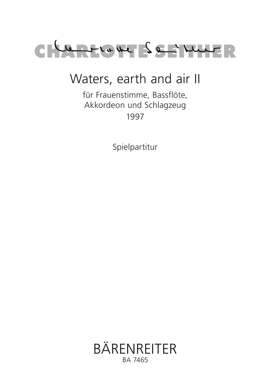 Vorderes Coverbild Waters, earth and air II (1997)