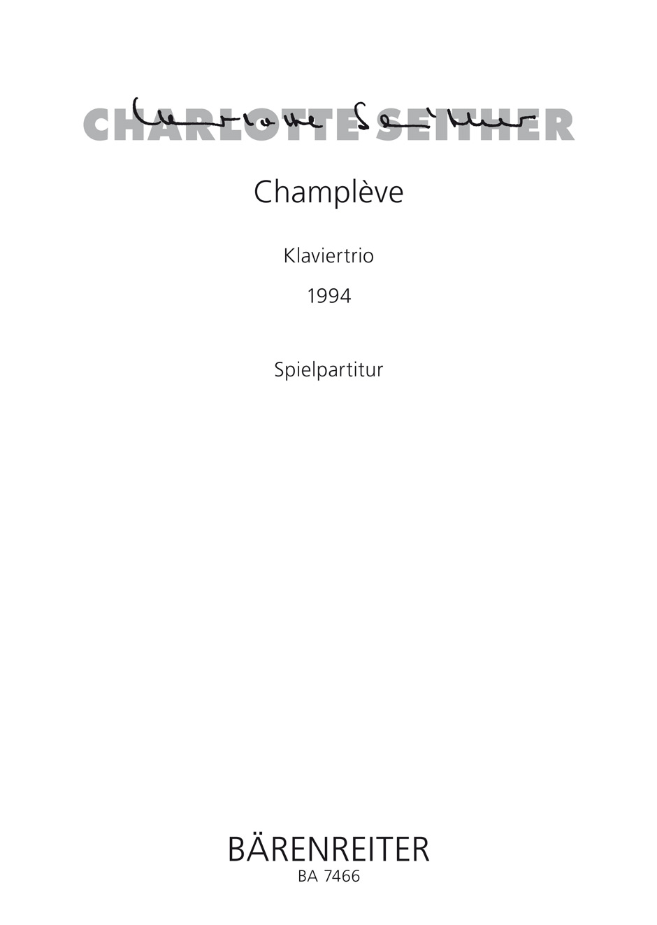 Vorderes Coverbild Champléve (1994)
