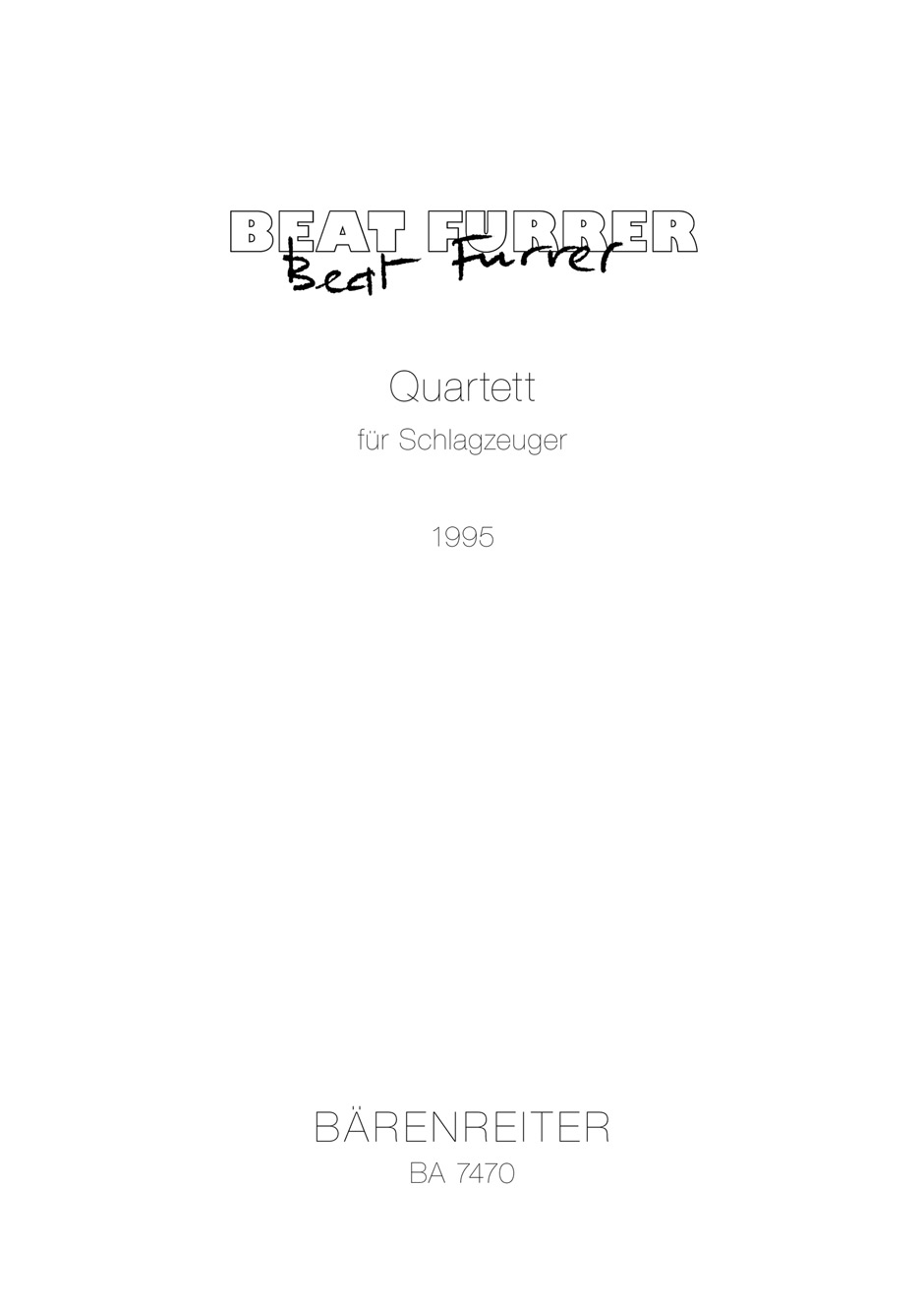 Vorderes Coverbild Quartett für Schlagzeuger (1995)