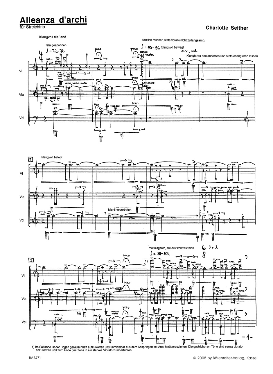 Anderes Coverbild Alleanza d'archi für Violine, Viola und Violoncello (1996)