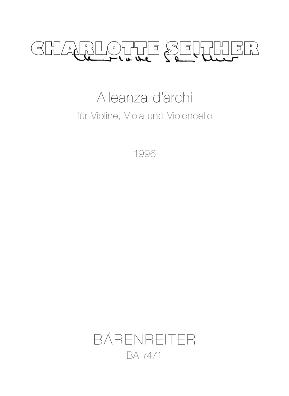Vorderes Coverbild Alleanza d'archi für Violine, Viola und Violoncello (1996)