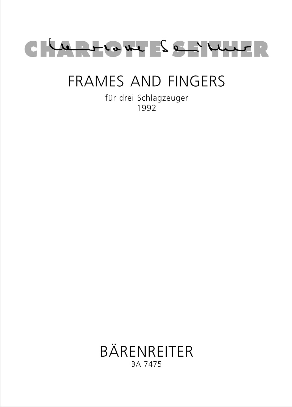 Vorderes Coverbild Frames and fingers für 3 Schlagzeuger (1992)