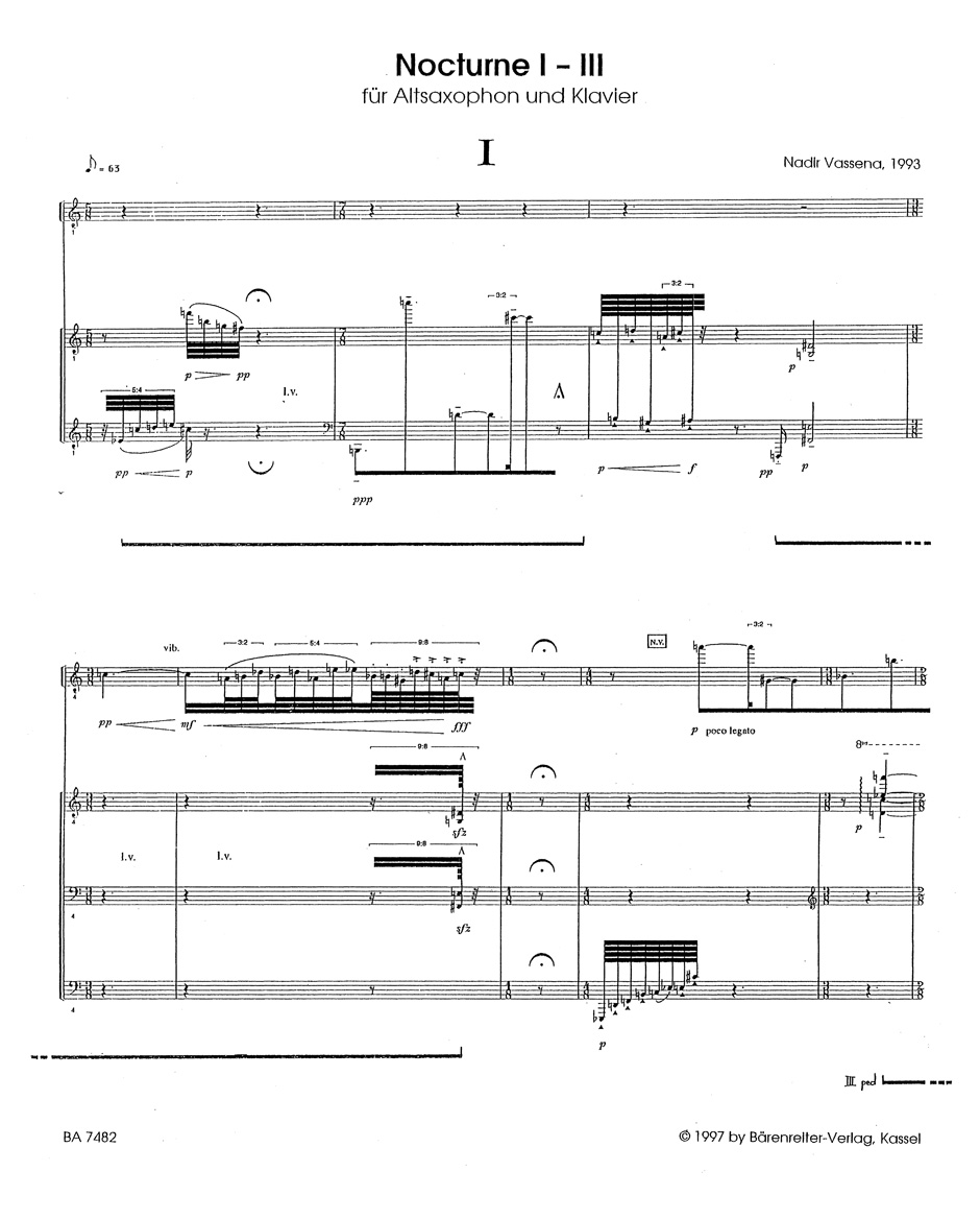 Anderes Coverbild Nocturnes I-III Altsaxophon und Klavier (1993)