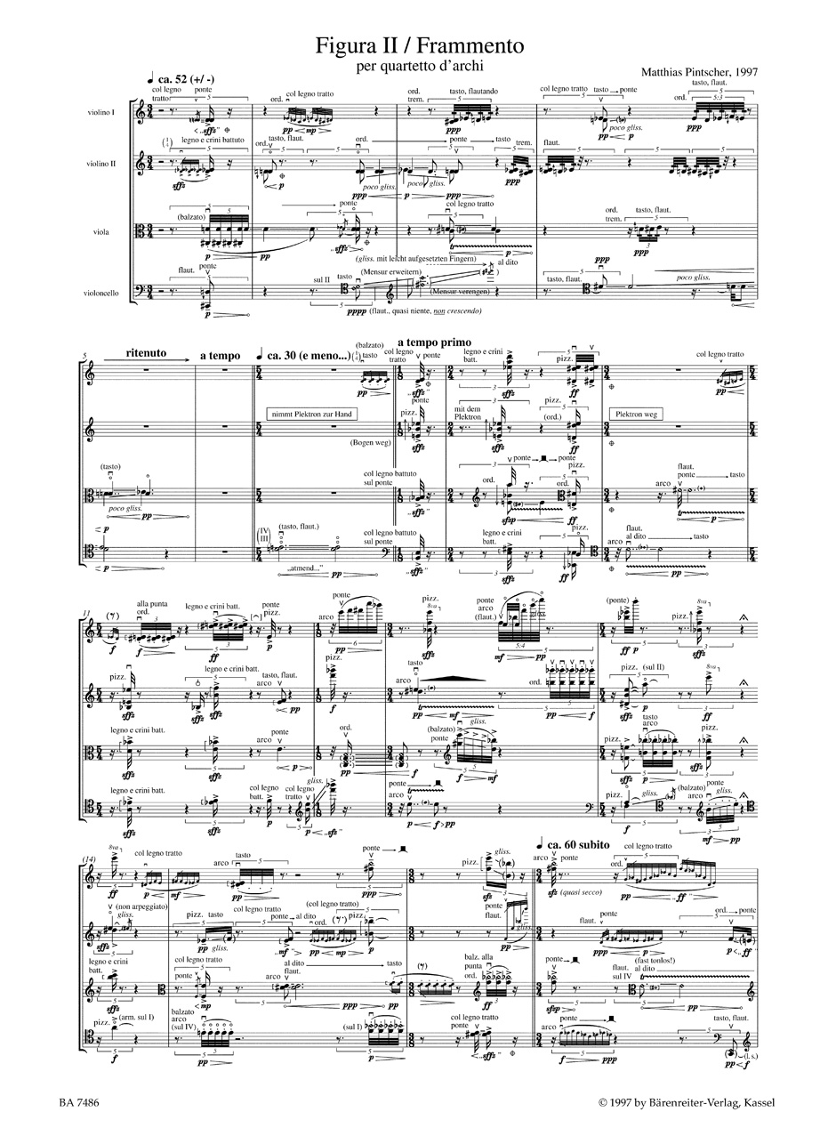 Anderes Coverbild Figura II / Frammento per quartetto d'archi (1997)