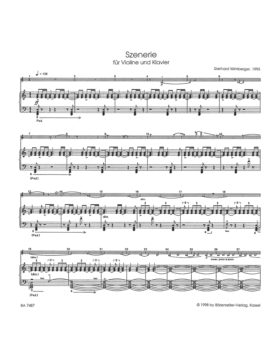 Anderes Coverbild Szenerie für Violine und Klavier (1993)