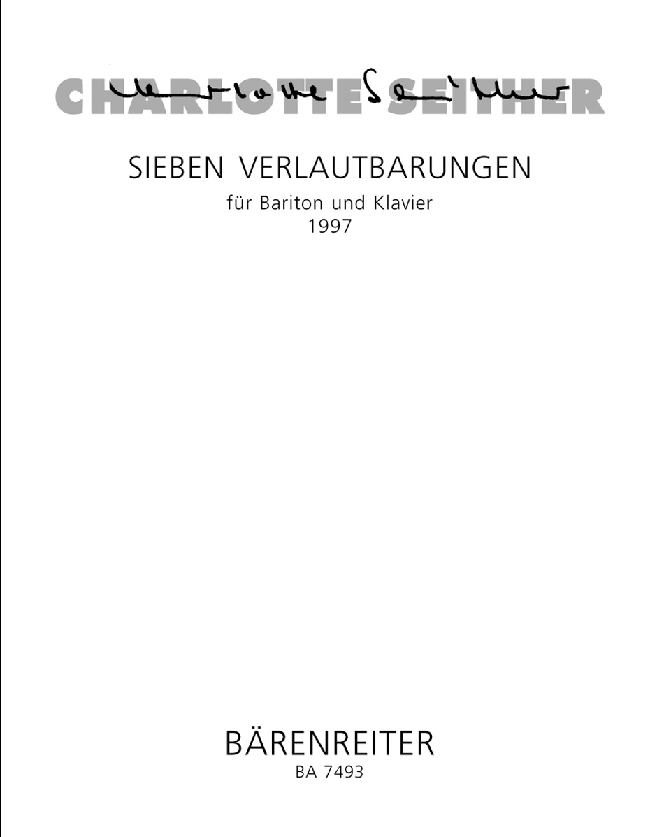 Vorderes Coverbild Sieben Verlautbarungen für Bariton und Klavier (1997)