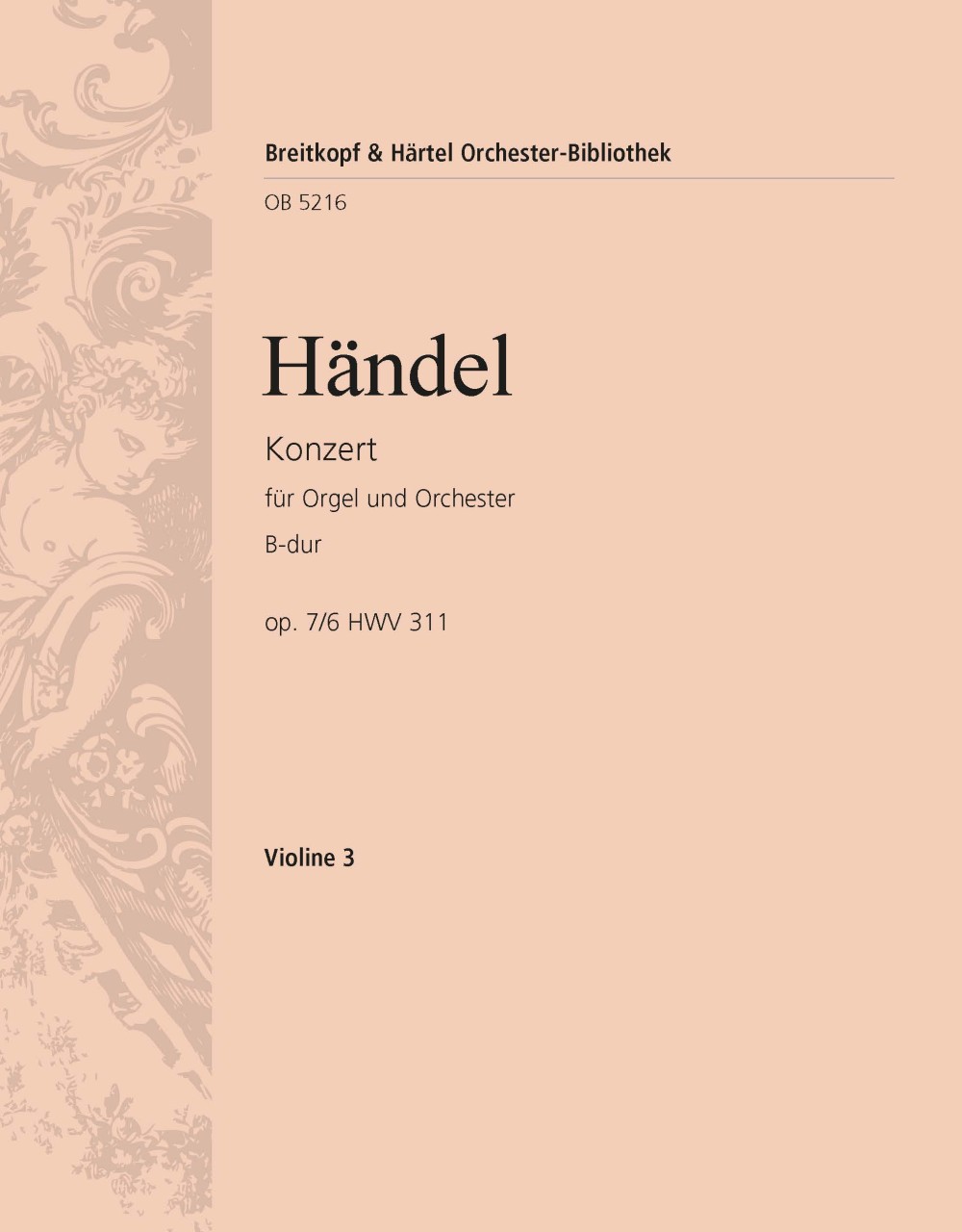 Vorderes Coverbild Konzert für Orgel und Orchester Nr. 6 B-Dur op. 7/6 HWV311