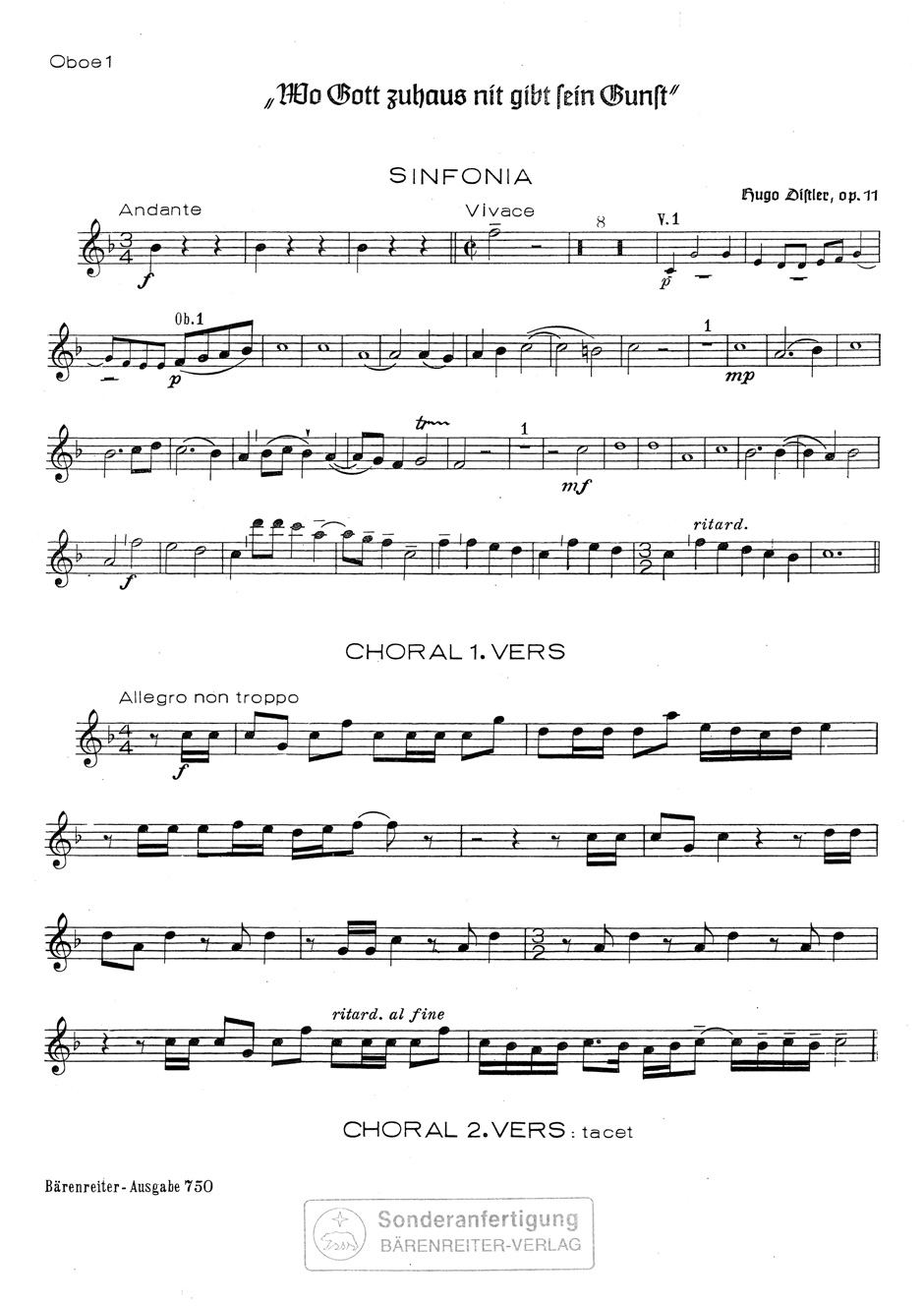 Vorderes Coverbild Wo Gott zuhaus nit gibt sein Gunst op. 11/1 (1933)