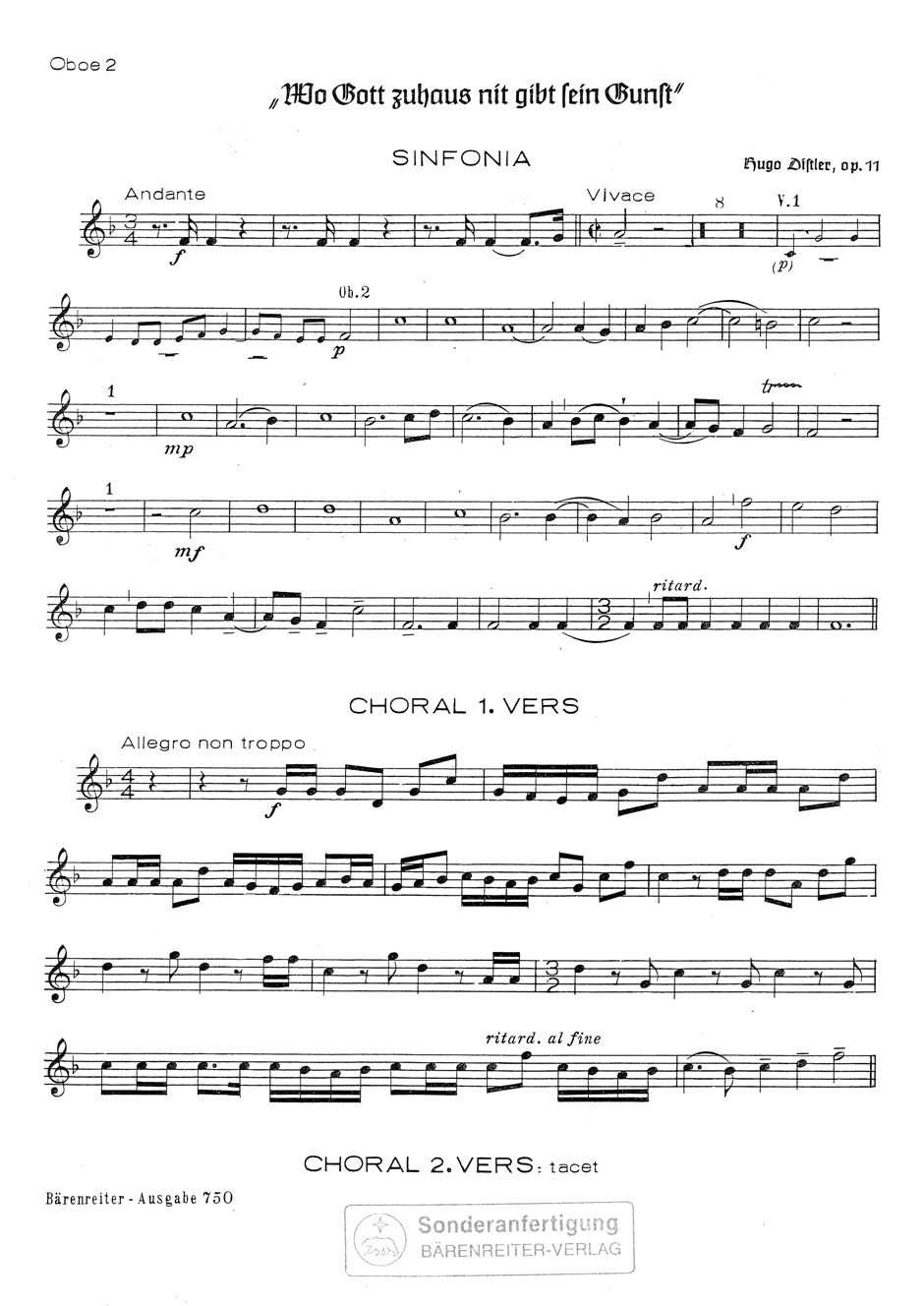 Vorderes Coverbild Wo Gott zuhaus nit gibt sein Gunst op. 11/1 (1933)