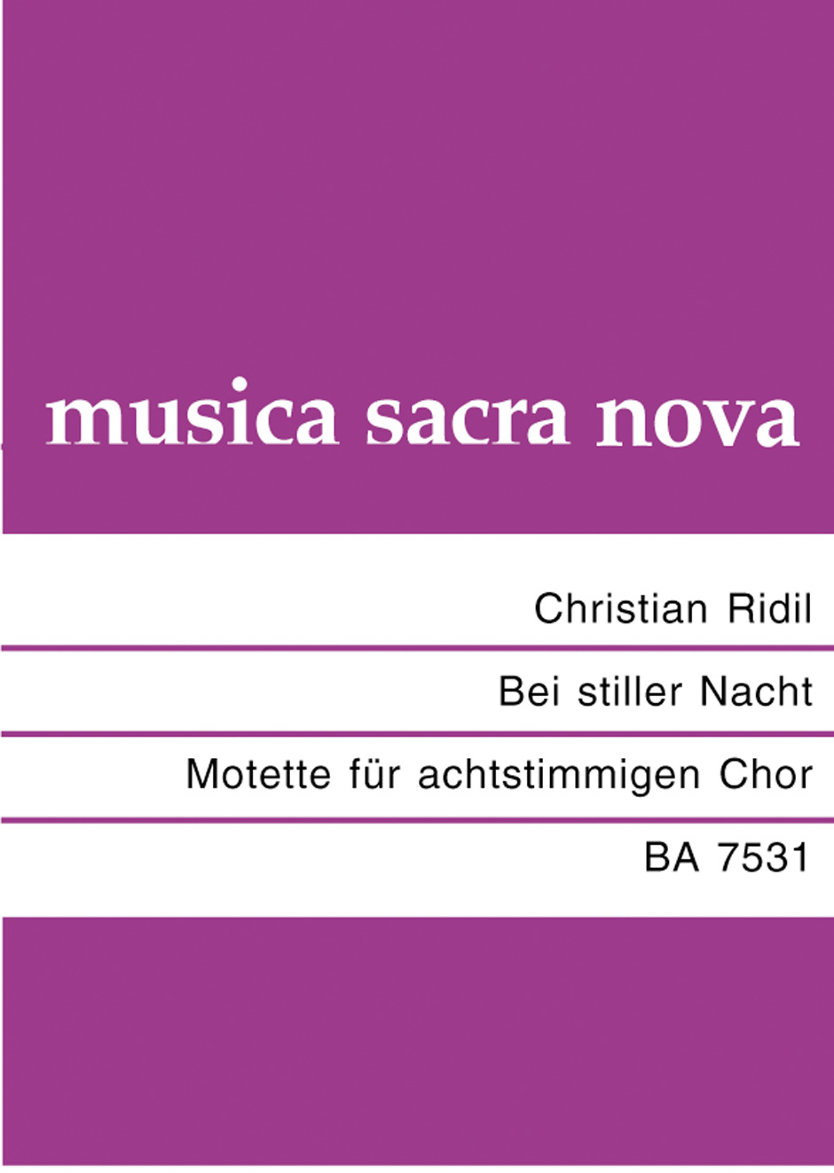 Vorderes Coverbild Bei stiller Nacht