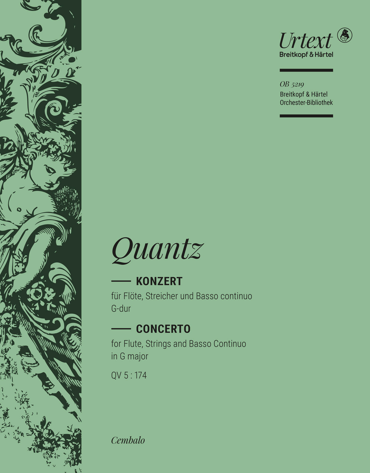 Vorderes Coverbild Konzert für Flöte, Streicher und Basso continuo G-Dur QV 5/174 "Flötenkonzert"