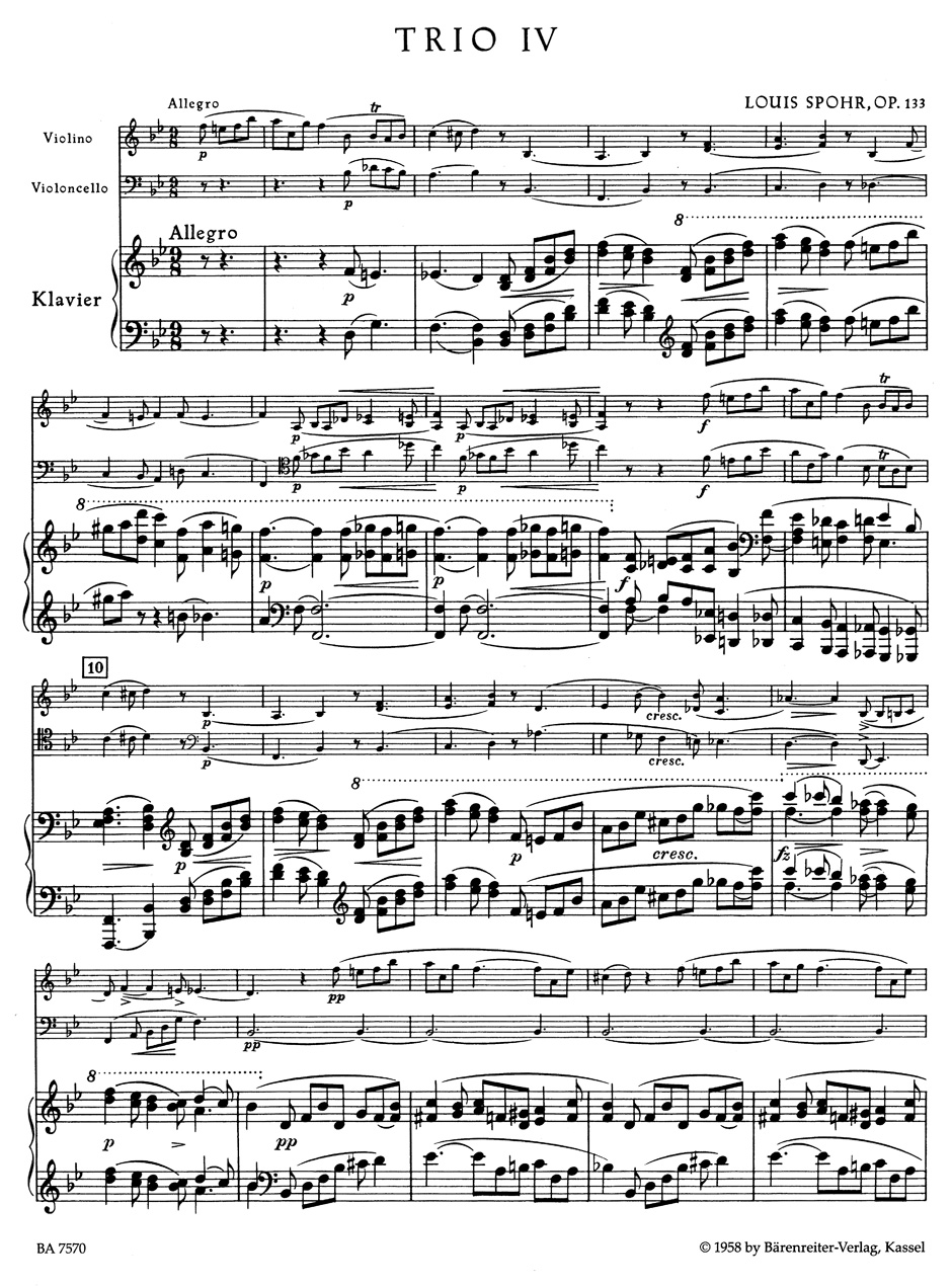 Anderes Coverbild Trio für Klavier, Violine und Violoncello B-Dur op. 133